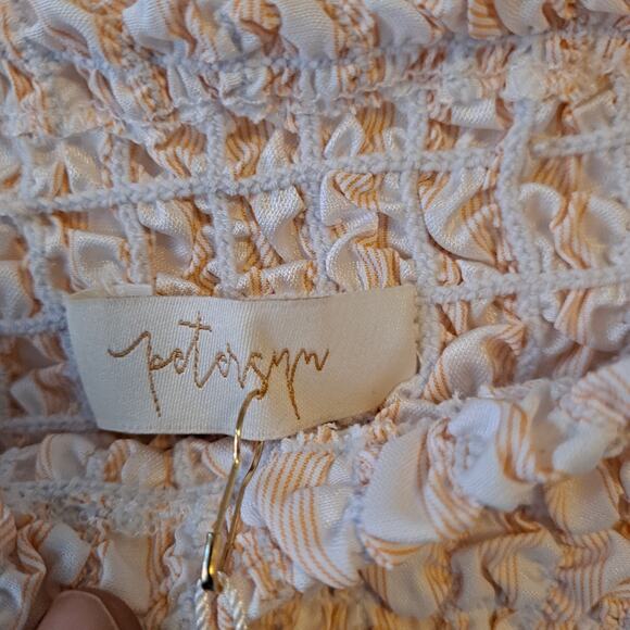 Petersyn Tami Melon Color Striped Smocked Top - Size M - Picture 10 of 12